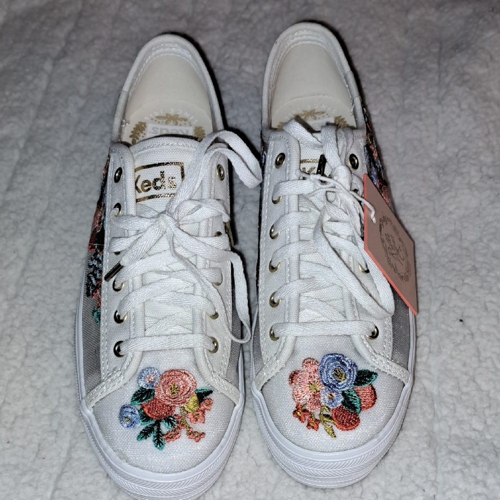 ON SALE!! Keds Women's White Sneakers with Colorful Floral Design